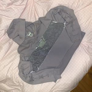 PINK Cropped Hoodie with Velour Detail